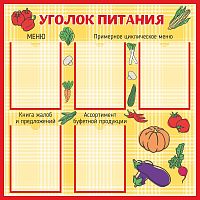 Стенд для школы УГОЛОК ПИТАНИЯ (Овощи), 0,9*0,9м