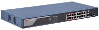 Коммутатор Hikvision DS-3E1318P-EI (L2) 16x100Мбит/с 2x1Гбит/с 2xКомбо(1000BASE-T/SFP) 16PoE 230W управляемый