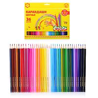 Карандаши цветные 36 цв. шестигранные дерев. 3+