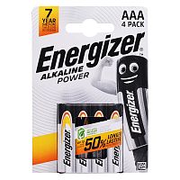 Батарейки алкалиновые Energizer Alkaline Power LR03 BL4