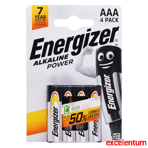 Батарейки алкалиновые Energizer Alkaline Power LR03 BL4