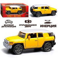 Жёлтая инерционная машинка с белой крышей die-cast , 1:32