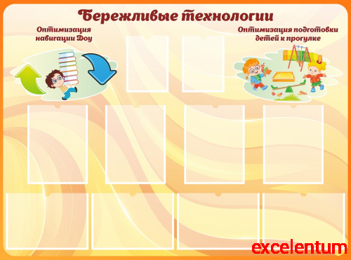Стенд для детского сада БЕРЕЖЛИВЫЕ ТЕХНОЛОГИИ, 1,35*1м
