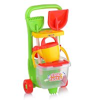 Набор №394 "Sand Tastic" Тележка "Caddie", лопата №15, грабли №15, ведро №8, лейка №10