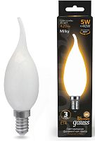 Лампа филам. Gauss Filament 5Вт цок.:E14 свеча 220B св.свеч.бел.теп. (упак.:1шт) (104201105)