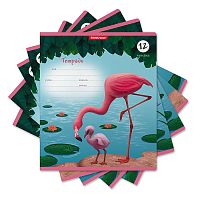 Тетрадь 12л. линейка "Фламинго"