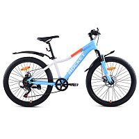 Велосипед 24" Rocket Vela alloy Pro, цвет белый/голубой, размер 13"