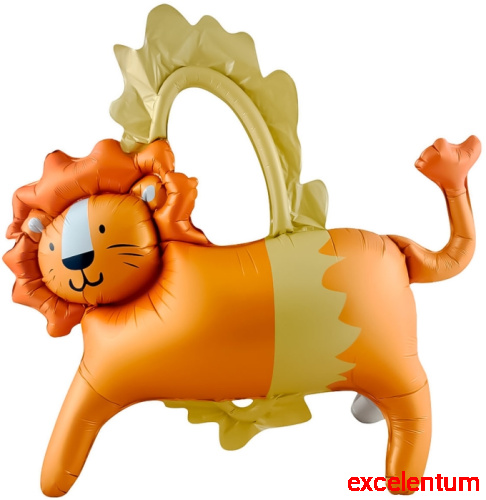 Шар 3D (39''/99 см) Фигура, Цирк, Смелый лев, 1 шт. в уп.