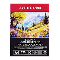 Папка для акварели A4 10 листов "deVENTE. ART" блок акварельная бумага 270 г/м² (Маяк), мелкое зерно, папка мелованный картон 200 г/м², термоусадочная пленка