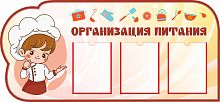 Стенд для детского сада ОРГАНИЗАЦИЯ ПИТАНИЯ (Повар), 1,3*0,6м