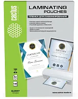 Пленка для ламинирования Cactus 100мкм A3 (100шт) глянцевая 426x303мм  CS-LPGA3100100