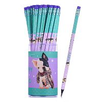 Карандаш чернографитовый с ластиком "Kids Color. Бульдог" HB (пластиковый корпус)