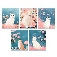Тетрадь 48л. клетка "Elegant cat" А5 скрепка