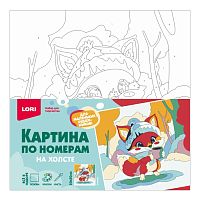 Картина по номерам на холсте 20х20 "Лисёнок"